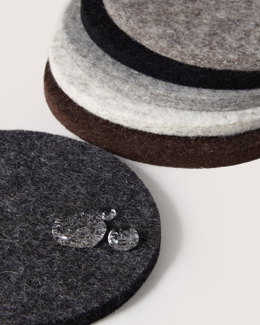 Merino Wool Round Coaster Multi 6 Pack in Rainbow | Graf Lantz