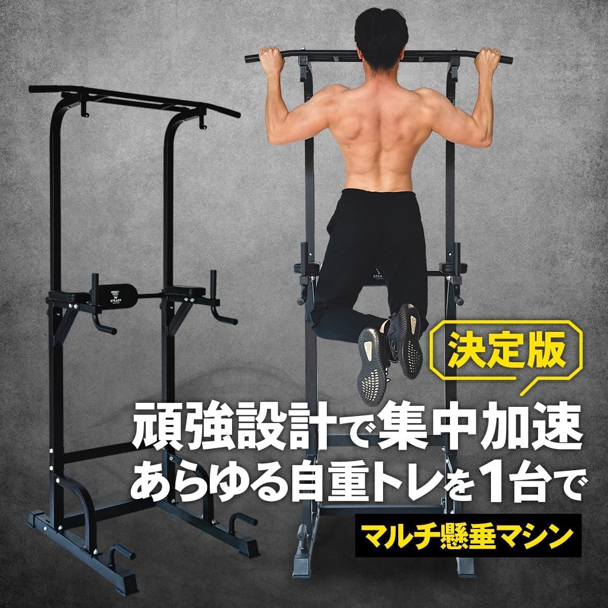 月額2,580円レンタルプラン：STEADY 懸垂マシン ST115 ブラック – GYMGATE