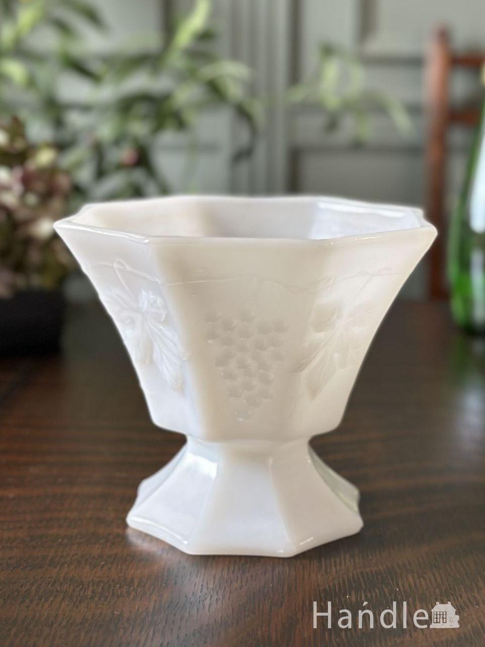 アンティークガラスの食器、アンバー色の大きなガラスのボウル(pg-6705