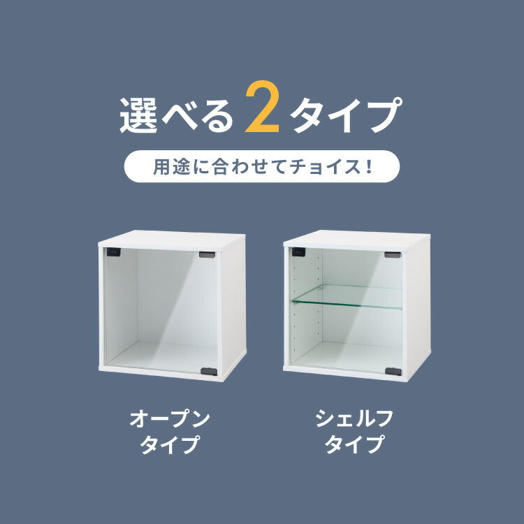 ガラスキューブボックス コレクションケース ガラス扉 横開き
