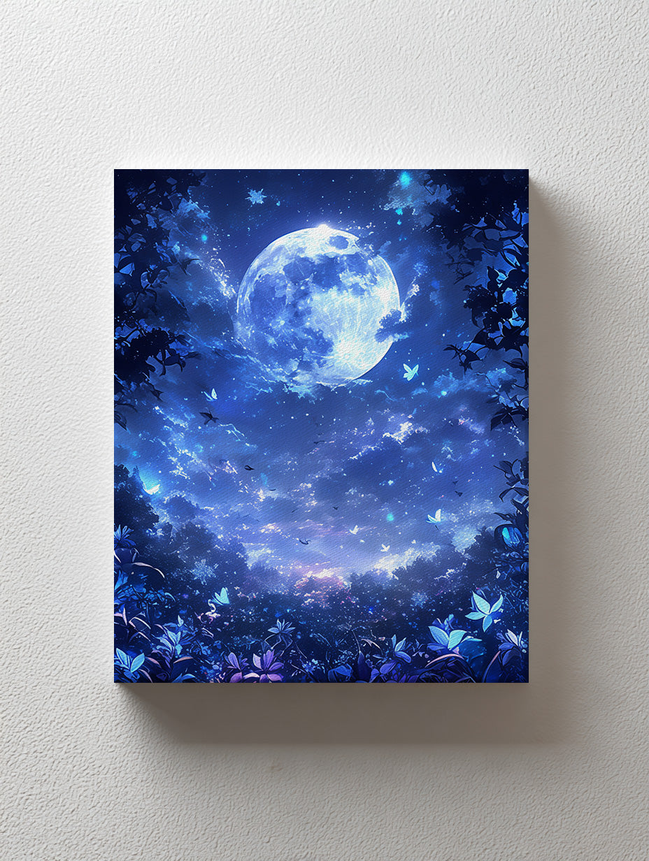 月下に舞う蝶たち Butterflies Beneath the Moonlight – Hapicasso