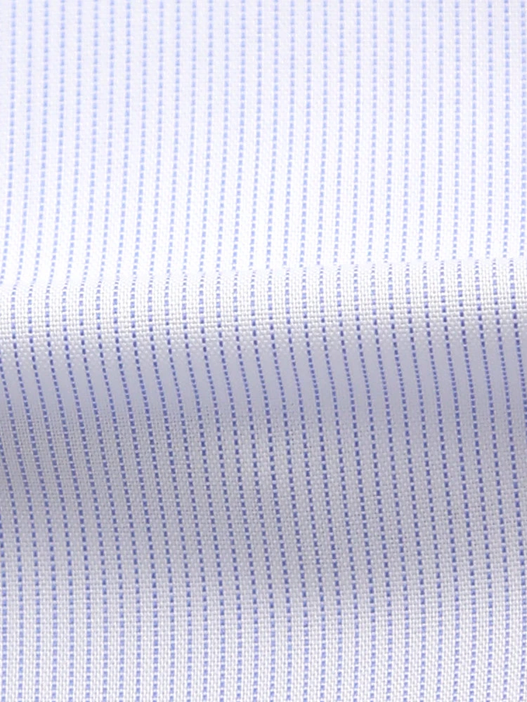 S．ブルー 【形態安定】長袖 ワイシャツ セミワイド イージーケア