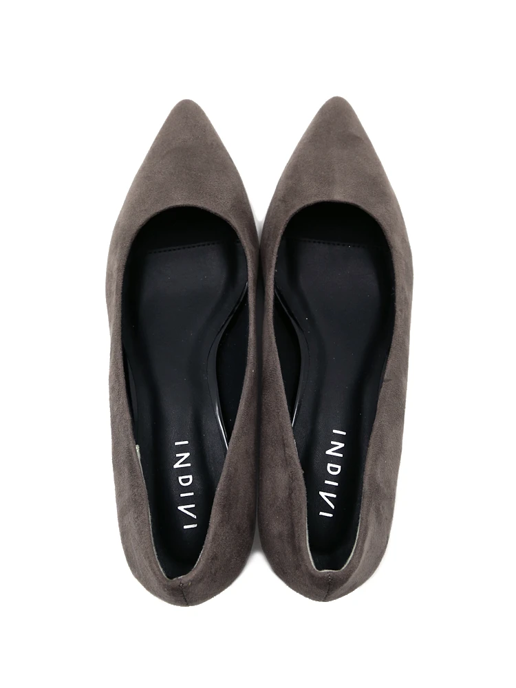 ブラック 【INDIVI】スウェード調パンプス ブラック／グレー 無地 通年