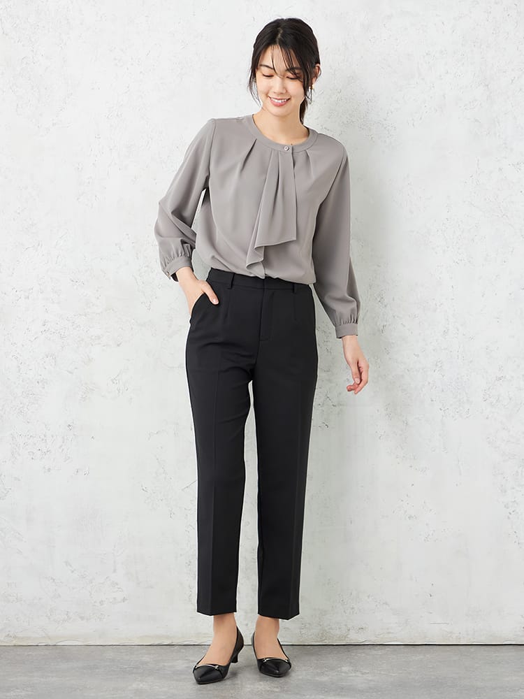 ウォッシャブル】万能ブラックパンツ テーパード パンツウォッシャブル