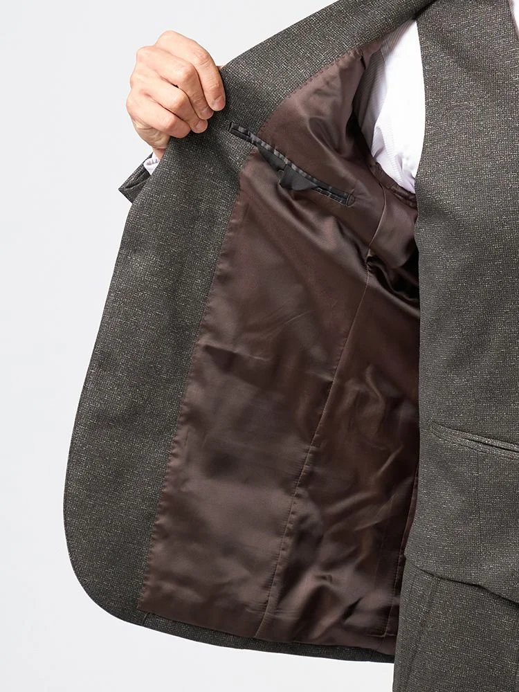 D．ブラウン 【Cassette Cross】スリーピーススーツ 2つボタン 上下