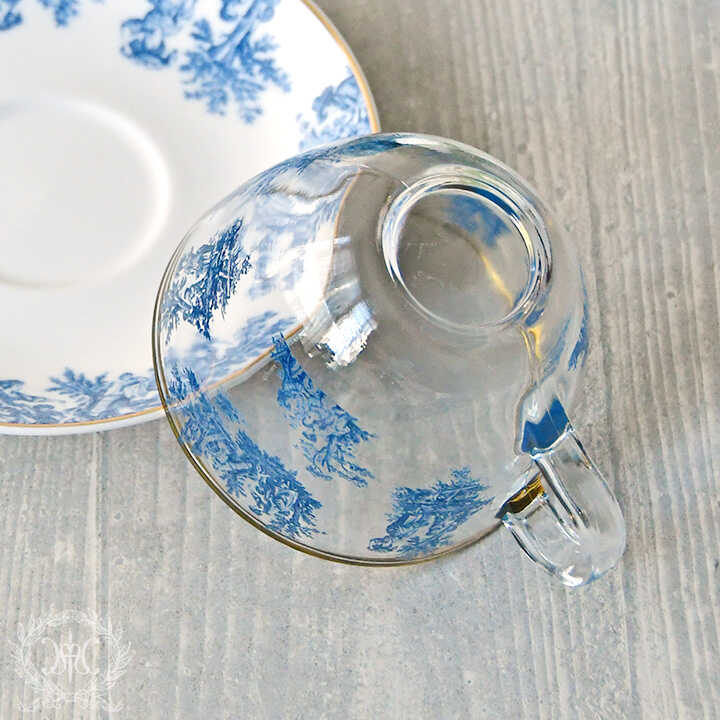トワルドジュイブルーガラスカップ＆ソーサー｜輸入食器・雑貨の通販