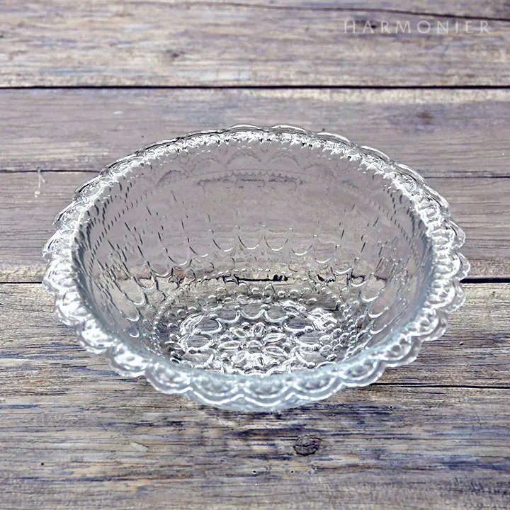 クリアレースガラスボウル17cm/トルコ製｜輸入食器・雑貨の通販 | 輸入