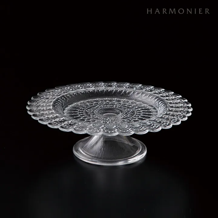 クリアレースガラスケーキスタンドS 22cm/トルコ製｜輸入食器・雑貨の