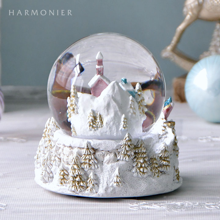 スノードームオルゴール/フライングディアーサンタ｜クリスマス雑貨の