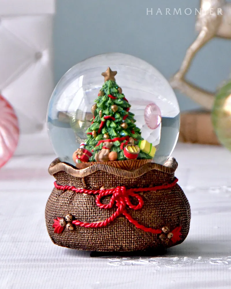 スノードームオルゴール/トレジャーバッグツリー｜クリスマス雑貨の