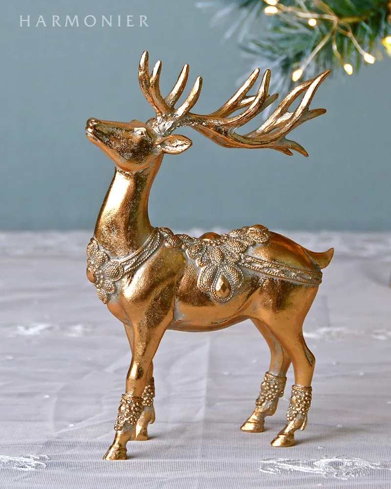 エレガントゴールドトナカイ/スタンド｜クリスマス雑貨の通販