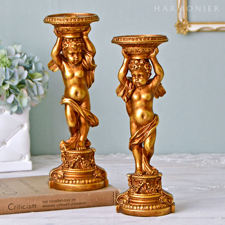 エンジェルキャンドルホルダー（左足前/右足前）｜クリスマス雑貨の