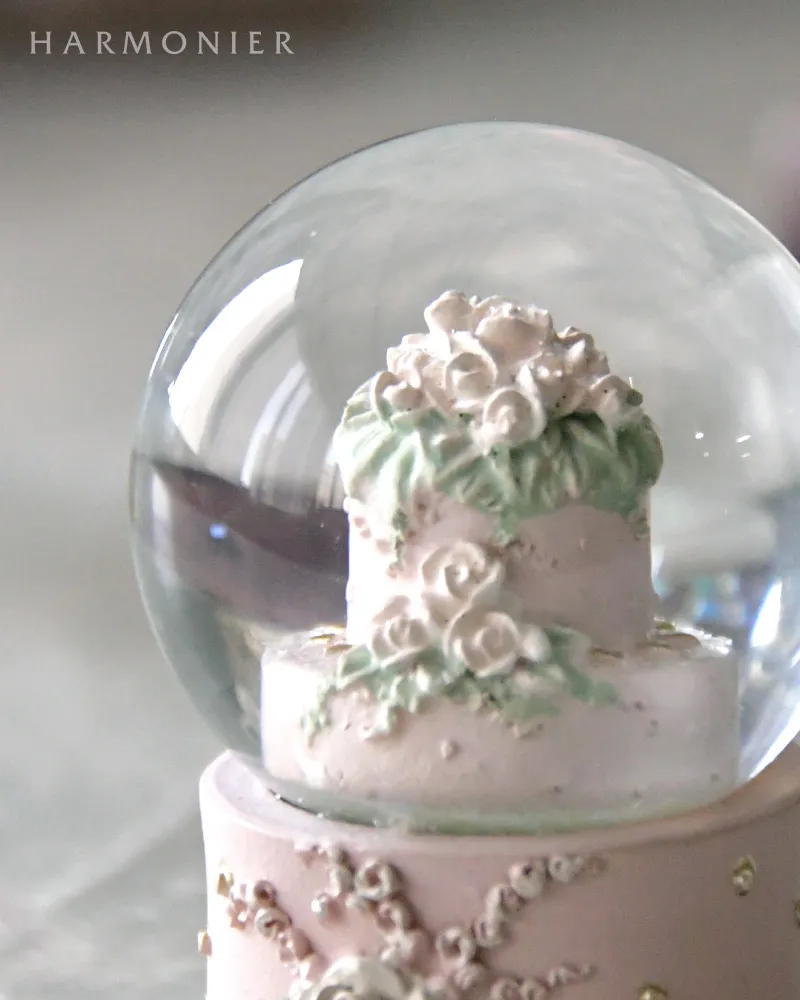 パステルケーキミニスノードーム（ピンク/ブルー/ホワイト