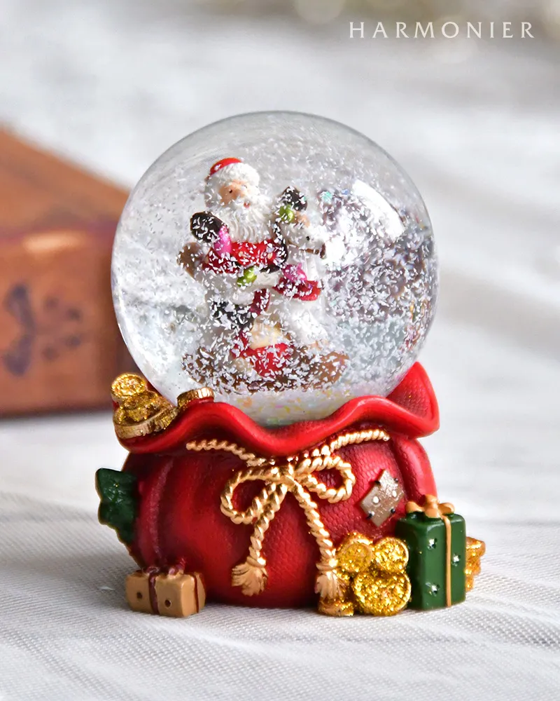 ミニスノードーム/サンタオンホース（ツリー/ボール）｜クリスマス雑貨