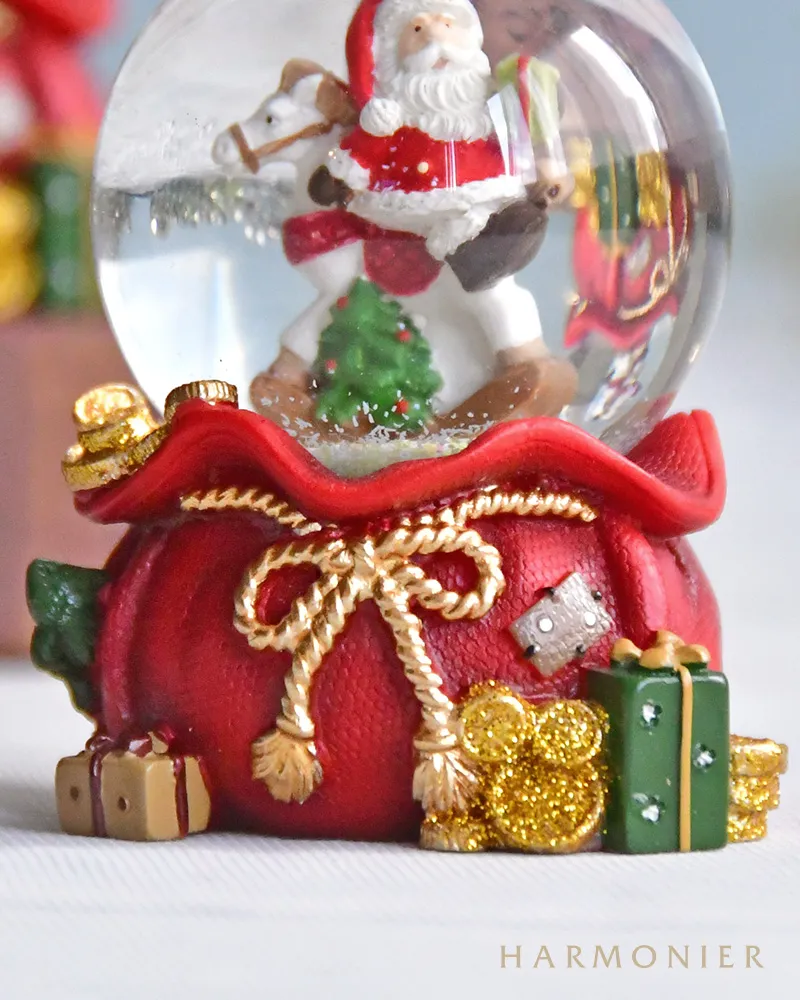ミニスノードーム/サンタオンホース（ツリー/ボール）｜クリスマス雑貨
