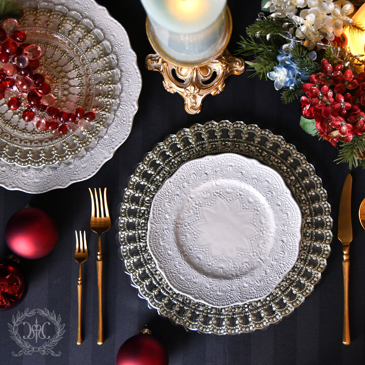 クリームレースプレート20cm/イタリア製｜輸入食器・雑貨の通販