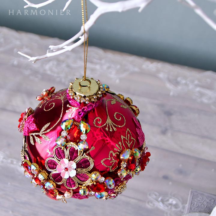 MRジュエルガラスオーナメント/フィニアル/シャイニーレッド｜輸入雑貨