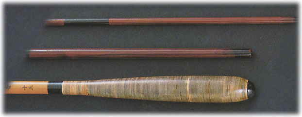 和音 へら竿 本漆塗り＆本籐巻き握り
