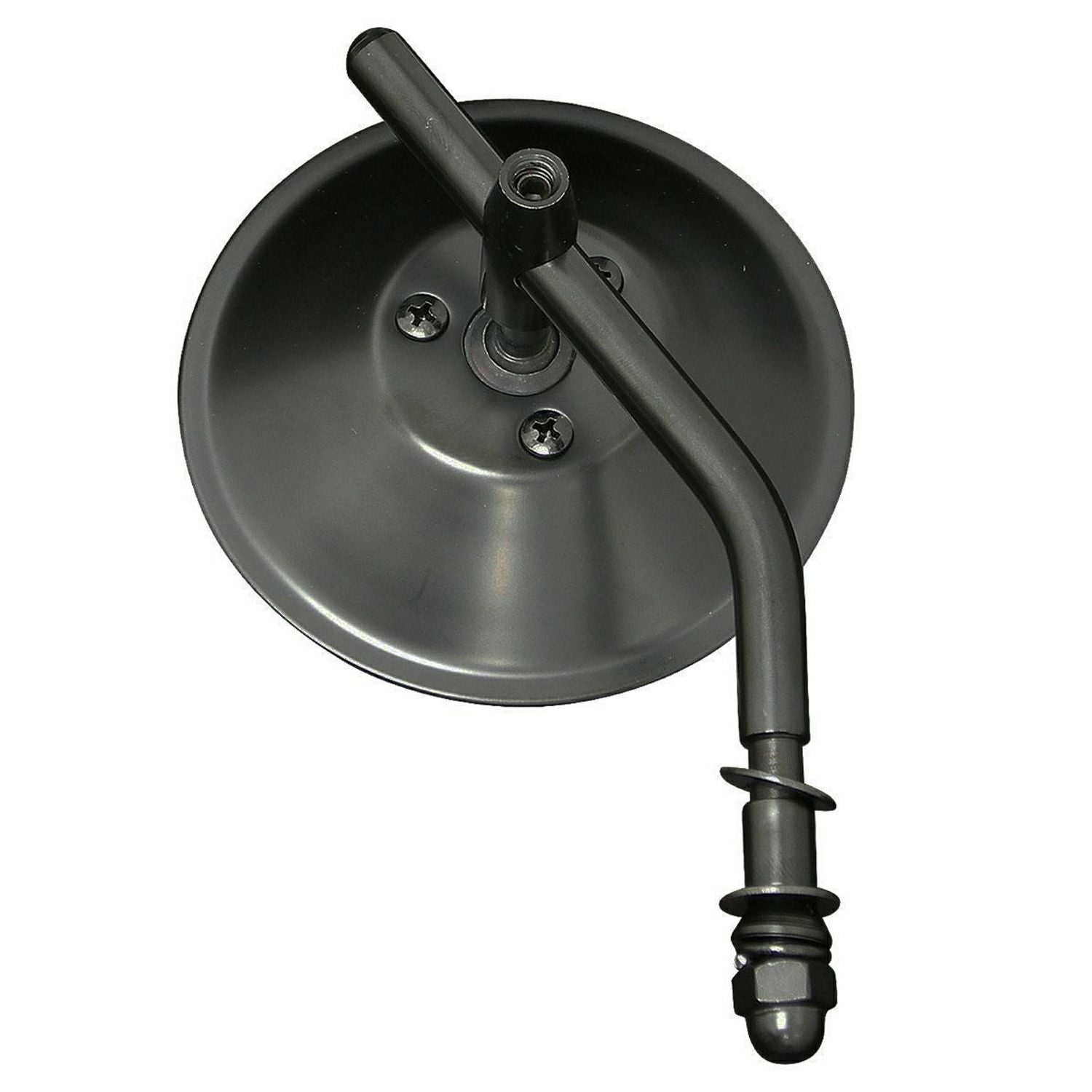 ハーレー用 4インチ・ショートラウンドミラー (ブラック) |ハーレー