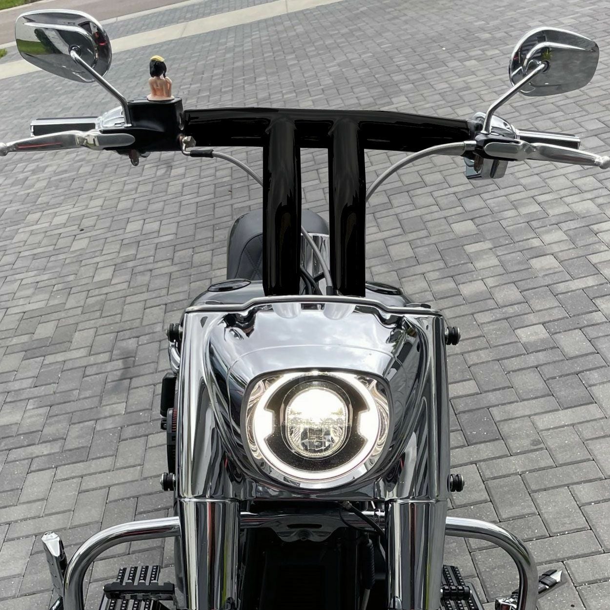 プルバックスタイル 2インチ径 ハーレー Tバー 10インチ (サテン