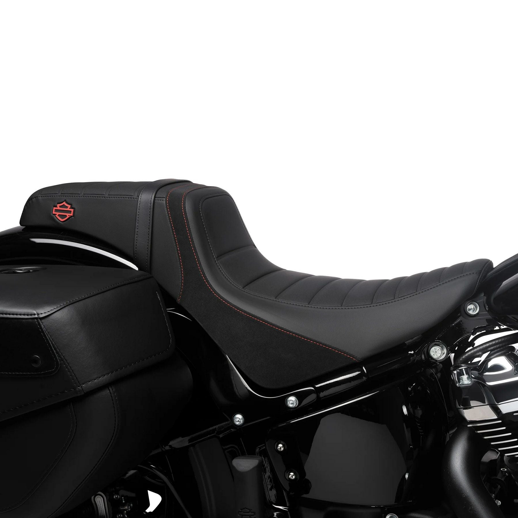 ハーレー、スイッチバック ツーアップシート (レッドステッチ