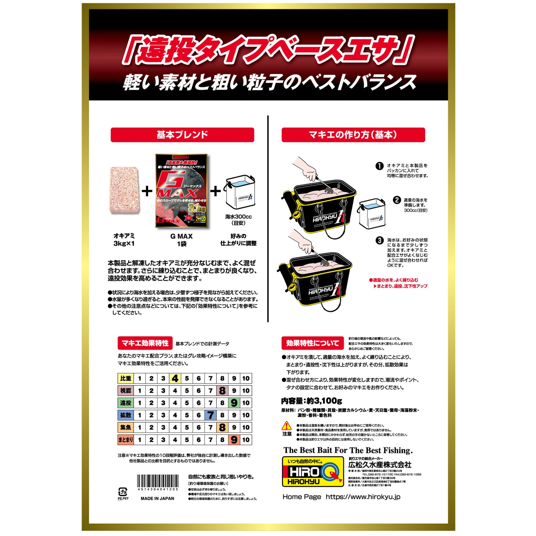GMAX (ジーマックス)3.1kg – 釣りエサの総合メーカー「ヒロキュー」