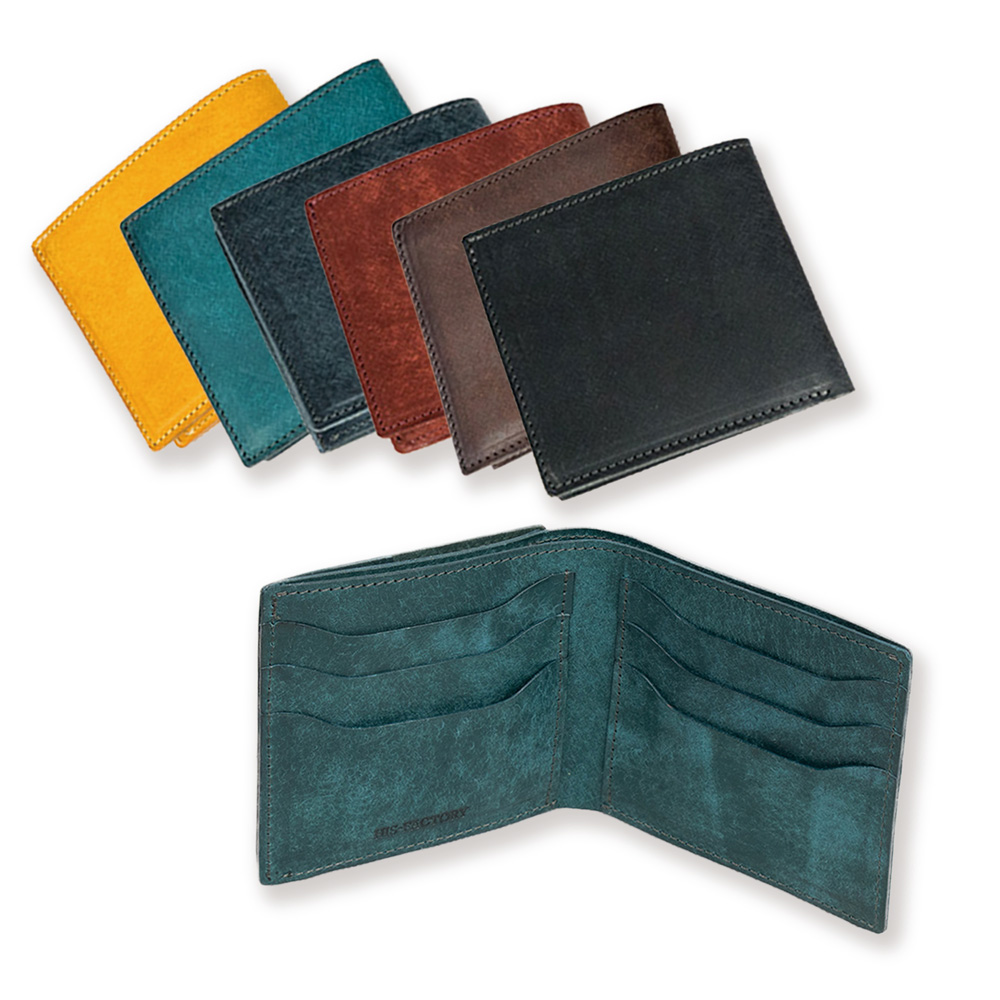 外小銭入れ付き二つ折り財布 イクス | HIS-FACTORY