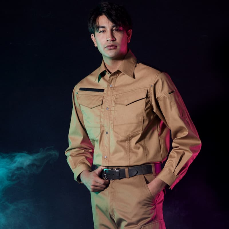 4277難燃薄手シャツ - HOOH VILEA 作業着と電動ファン付き快適ウェアの