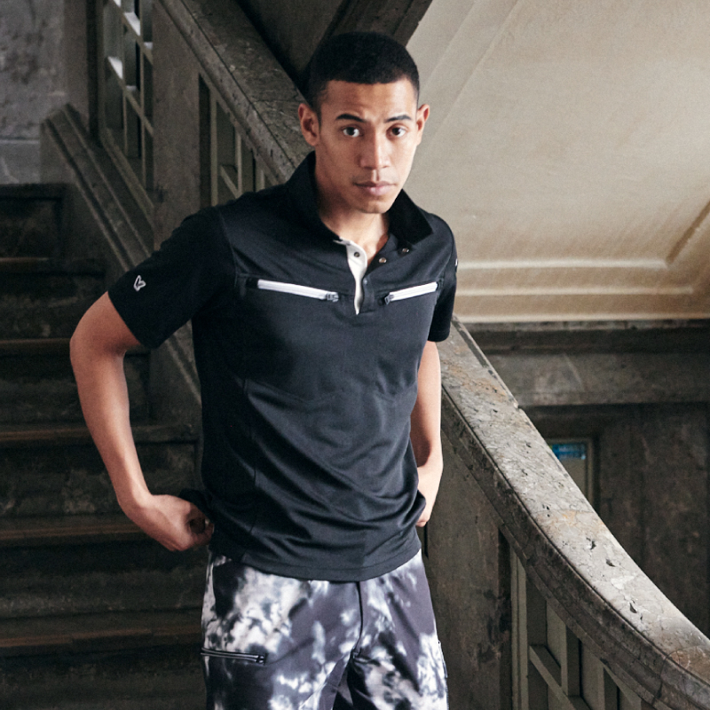 605ミニ衿半袖ポロシャツ - HOOH VILEA 作業着と電動ファン付き快適