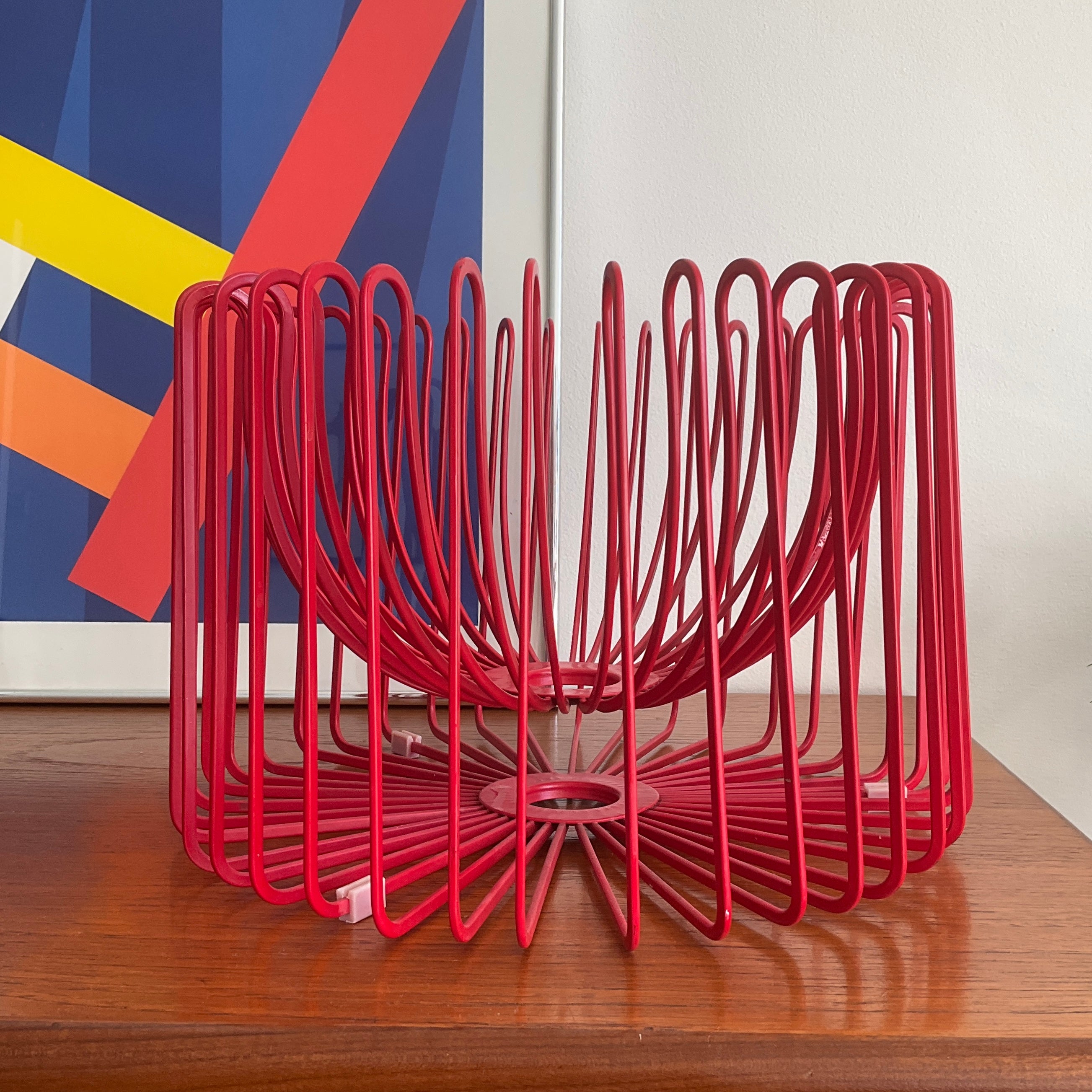 Vintage IKEA 1990s Tradig Ehlen Johansson Red Wire Fruit Bowl