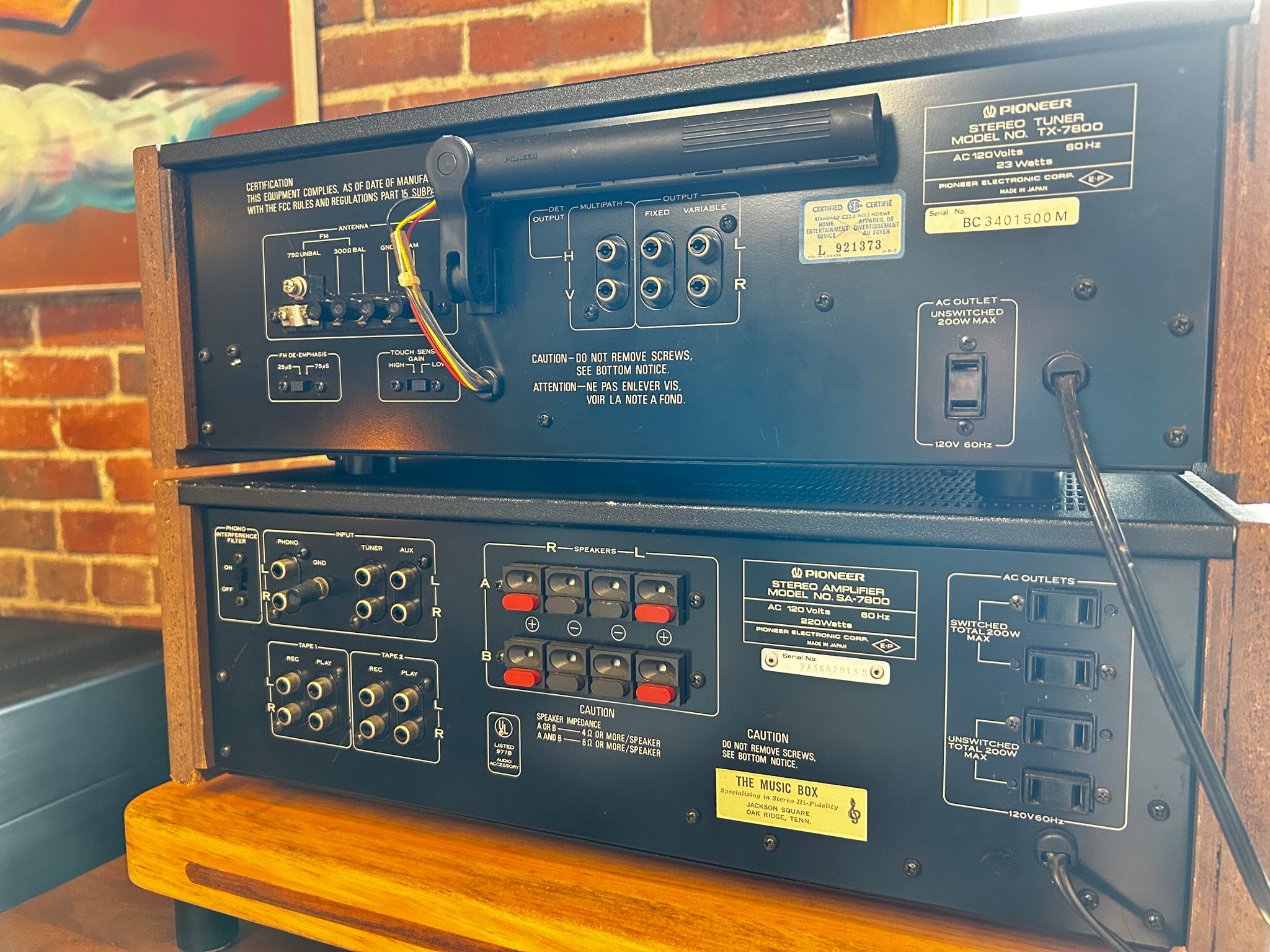 Pioneer SA-7800 & TX-7800, Amp and Tuner Vintage Package! - SOLD