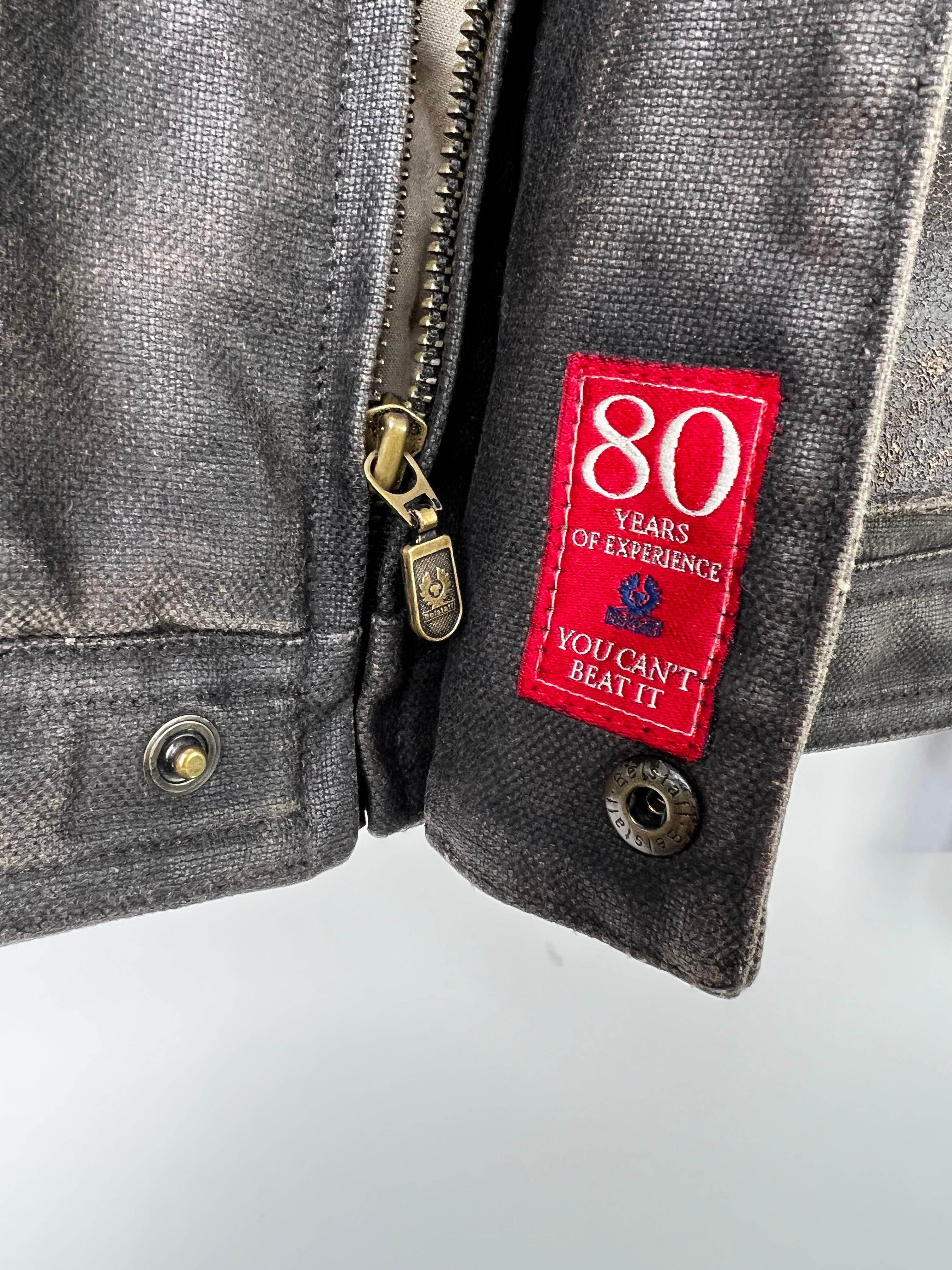 BELSTAFF BLACK PRINCE LEATHER MOTORCYCLE JACKET BROWN - XS/S