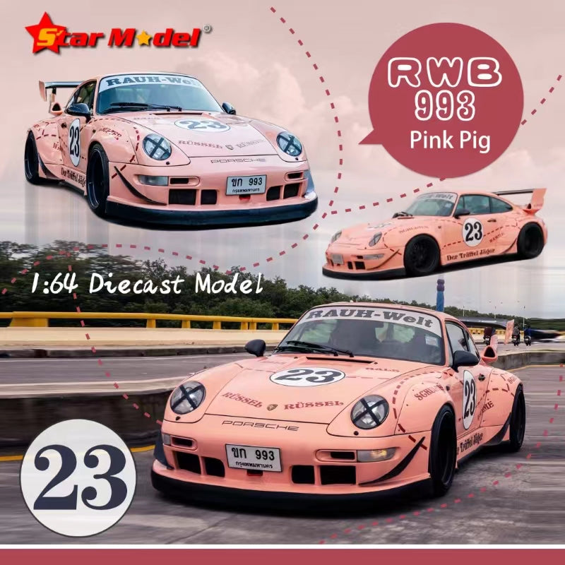 Star Model 1:64 RWB 993 GT Wing Pink Pig (2 Versions) – Horizon