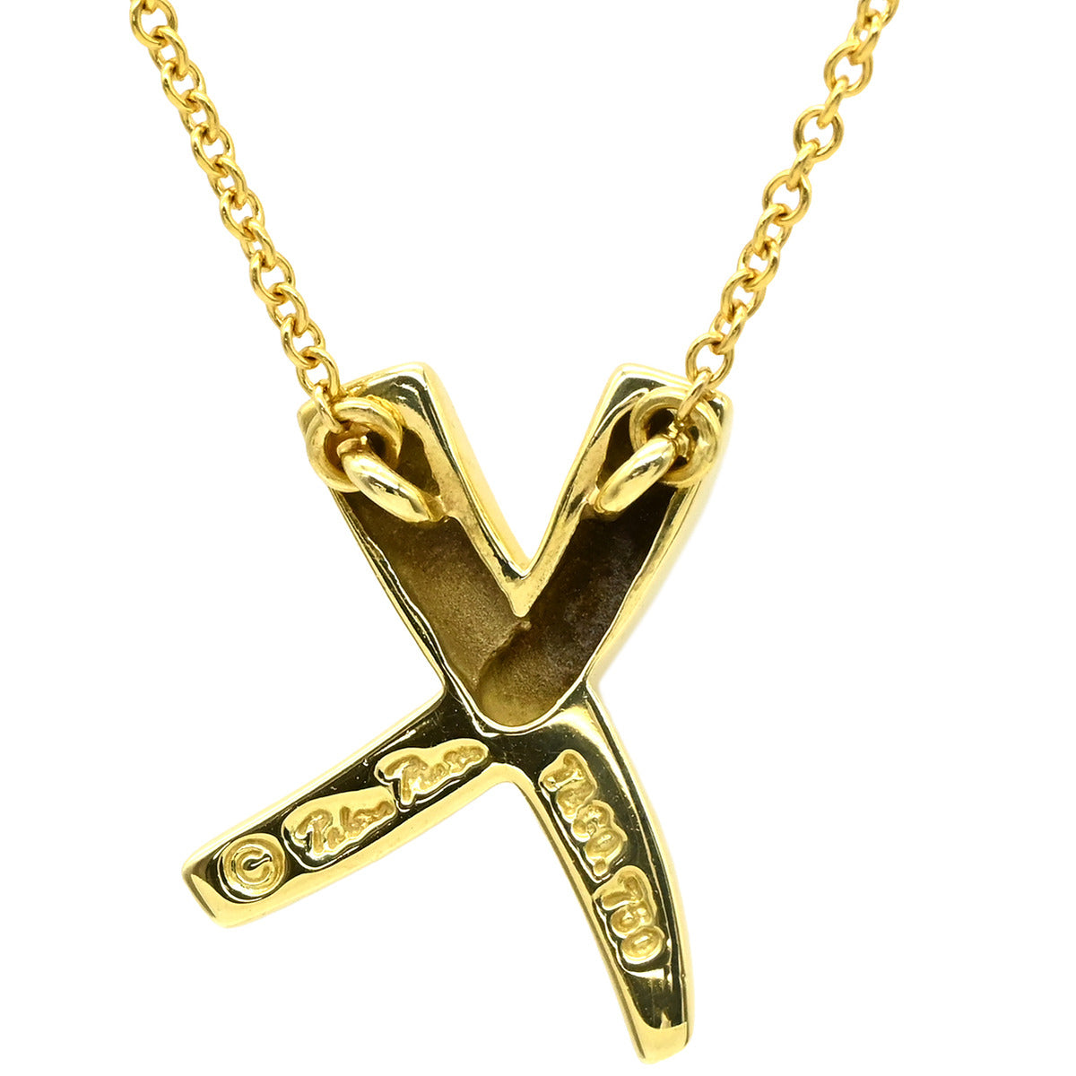 ティファニー Tiffany & Co Xペンダント キス イエローゴールド
