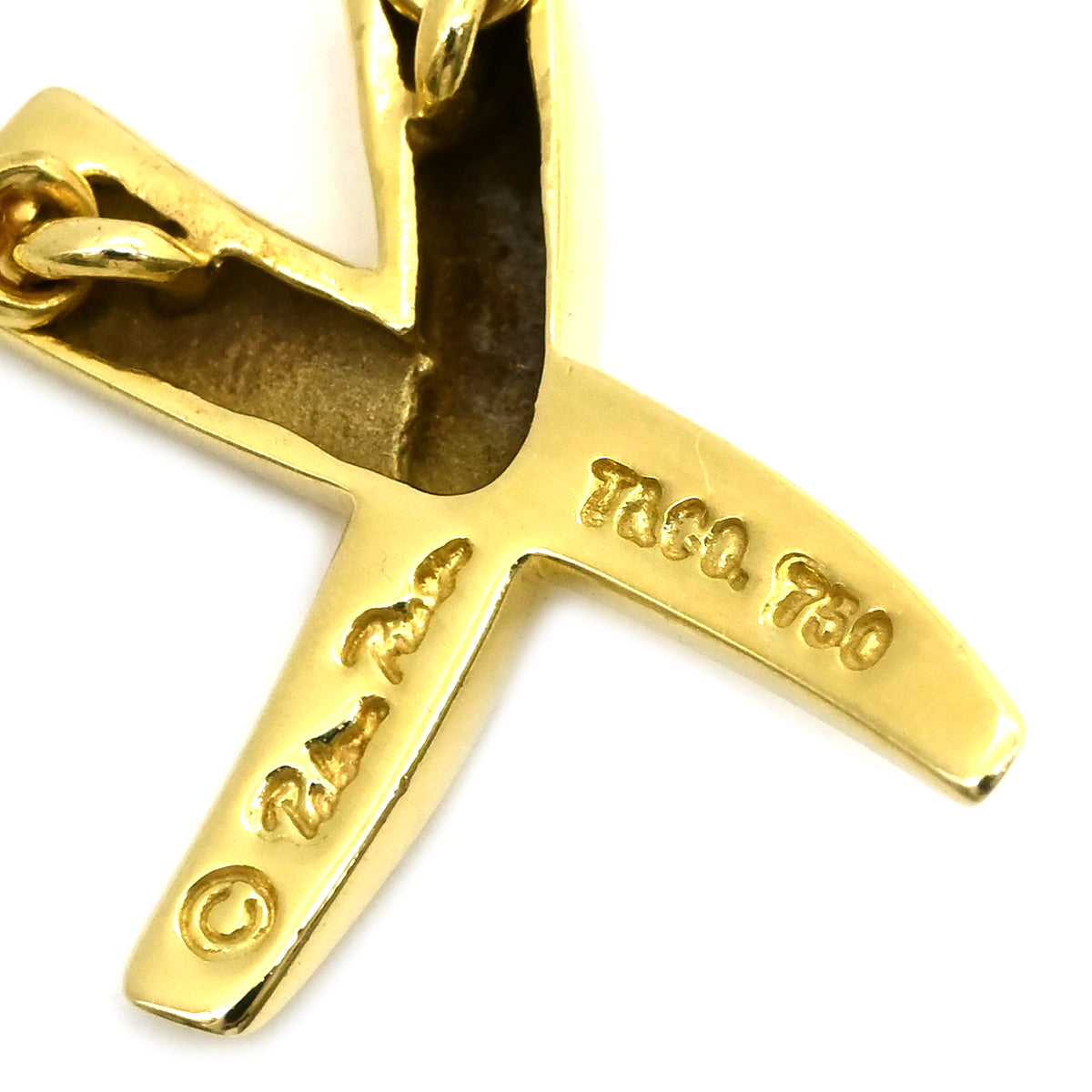 ティファニー Tiffany & Co Xペンダント キス イエローゴールド