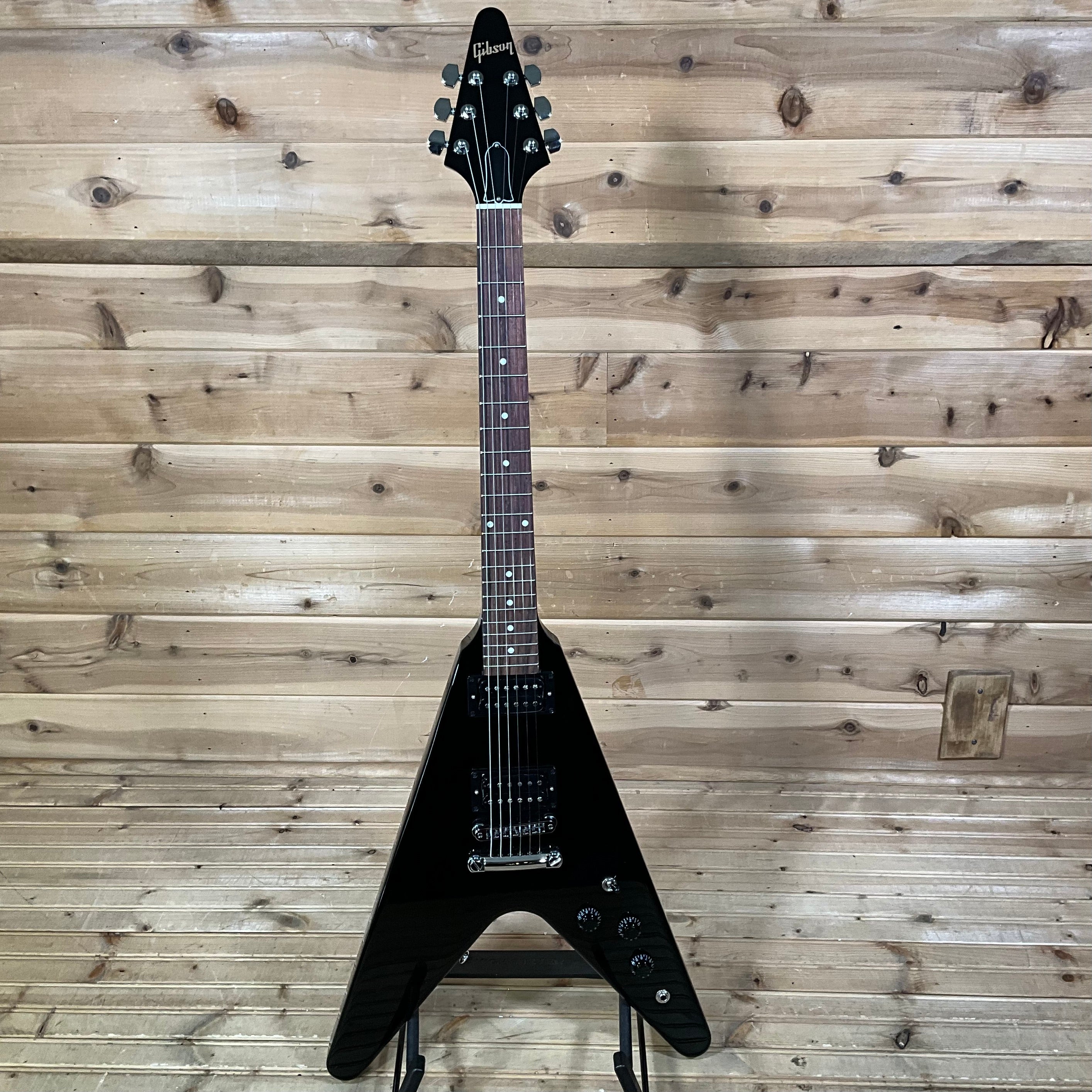 Gibson 80's Flying V Electric Guitar - Ebony - Huber Breese Music
