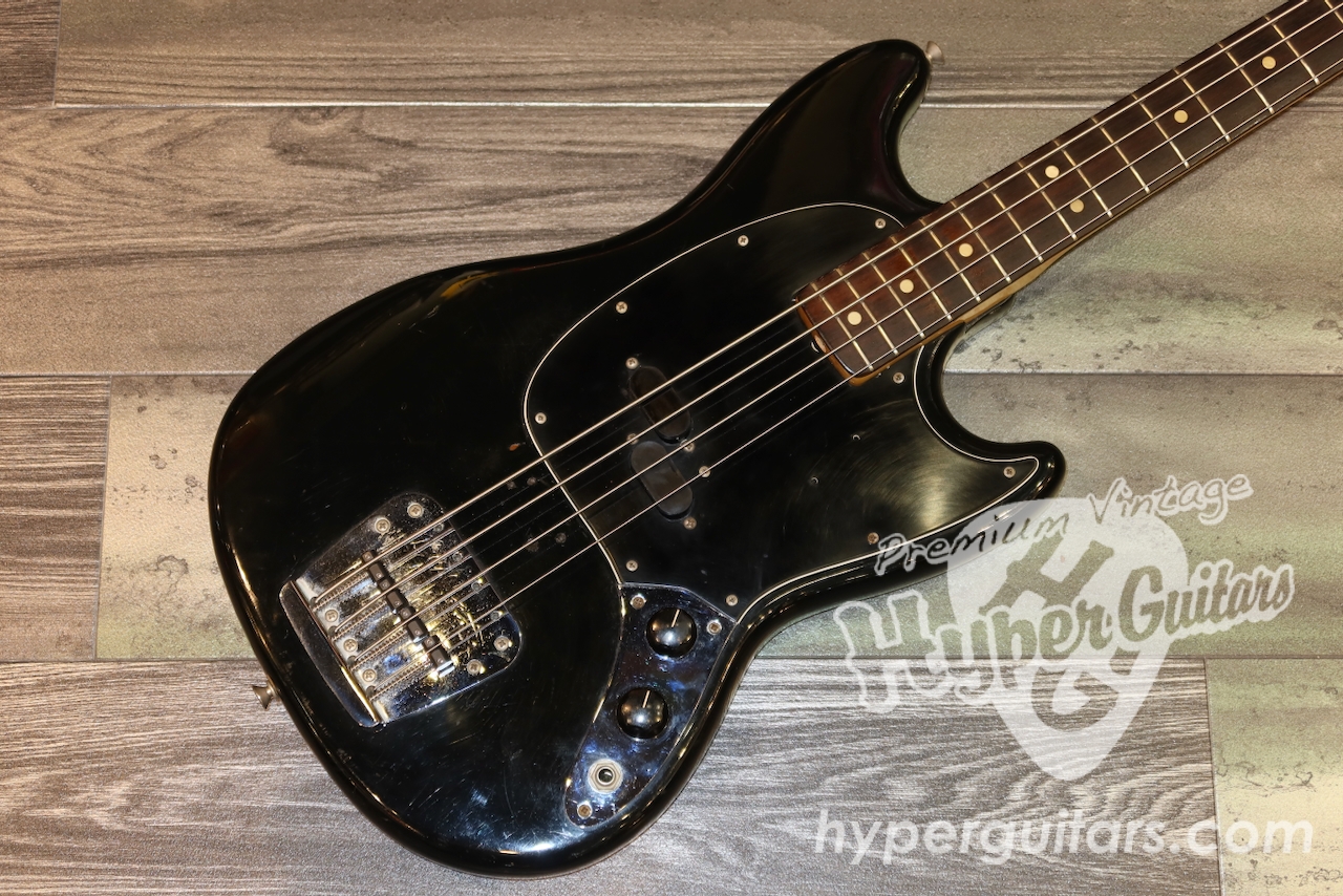 Fender '75 Mustang Bass - Black / Rose - Hyper Guitars | VINTAGE