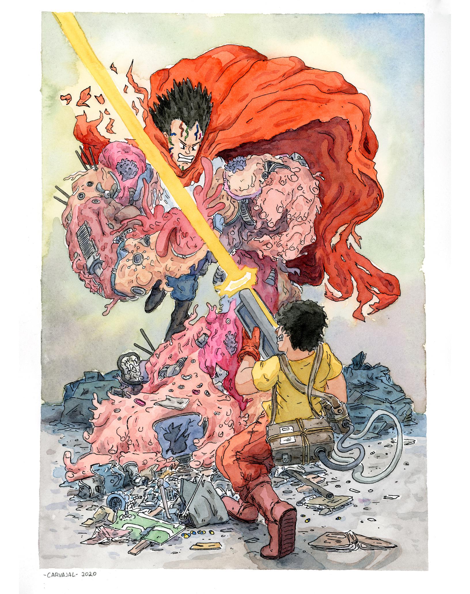 水彩画コミック風の私の作品 : r/akira