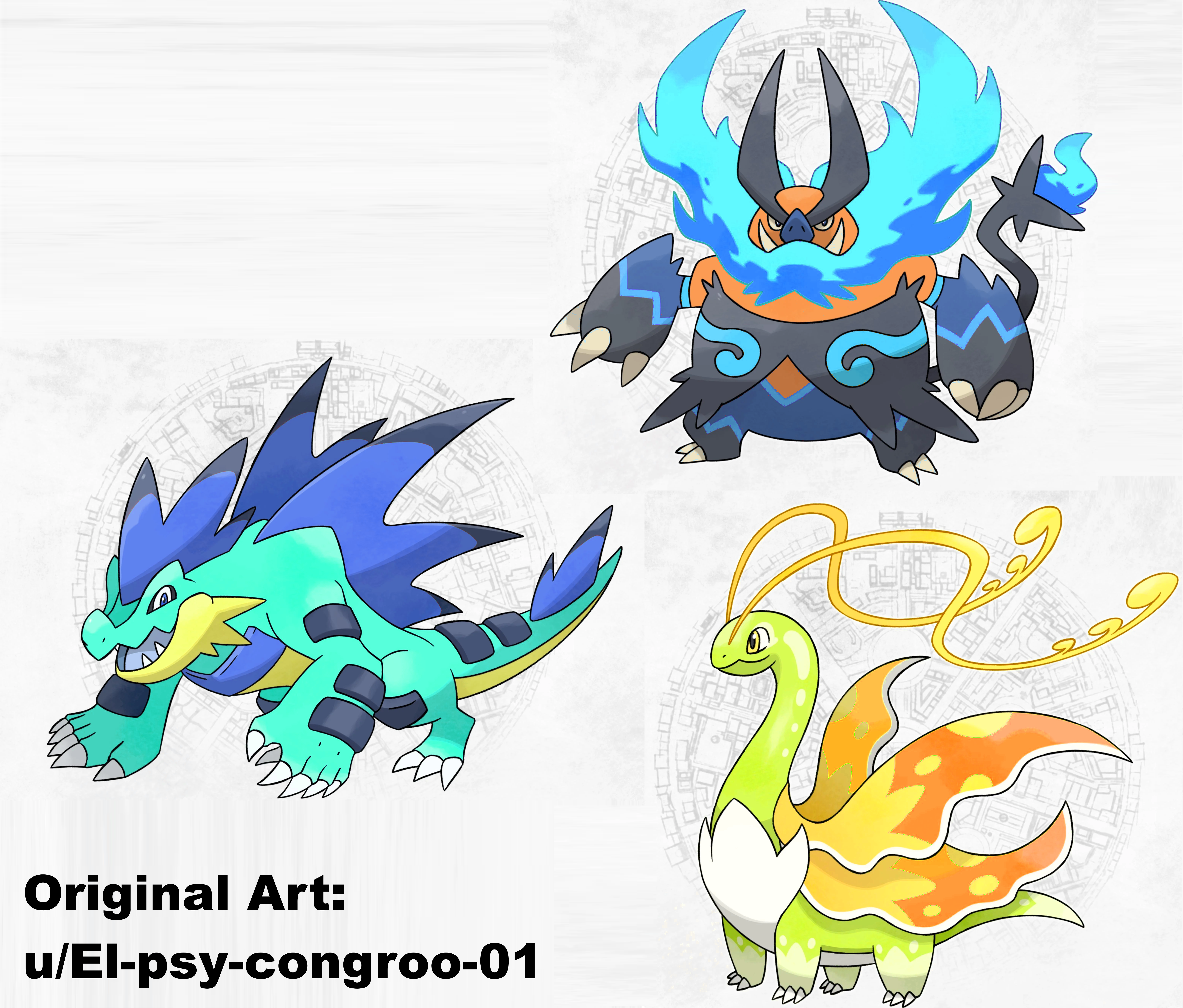 メガメガニウム、エンブオー、オーダイル (Legends Z-A) [OC] : r/pokemon