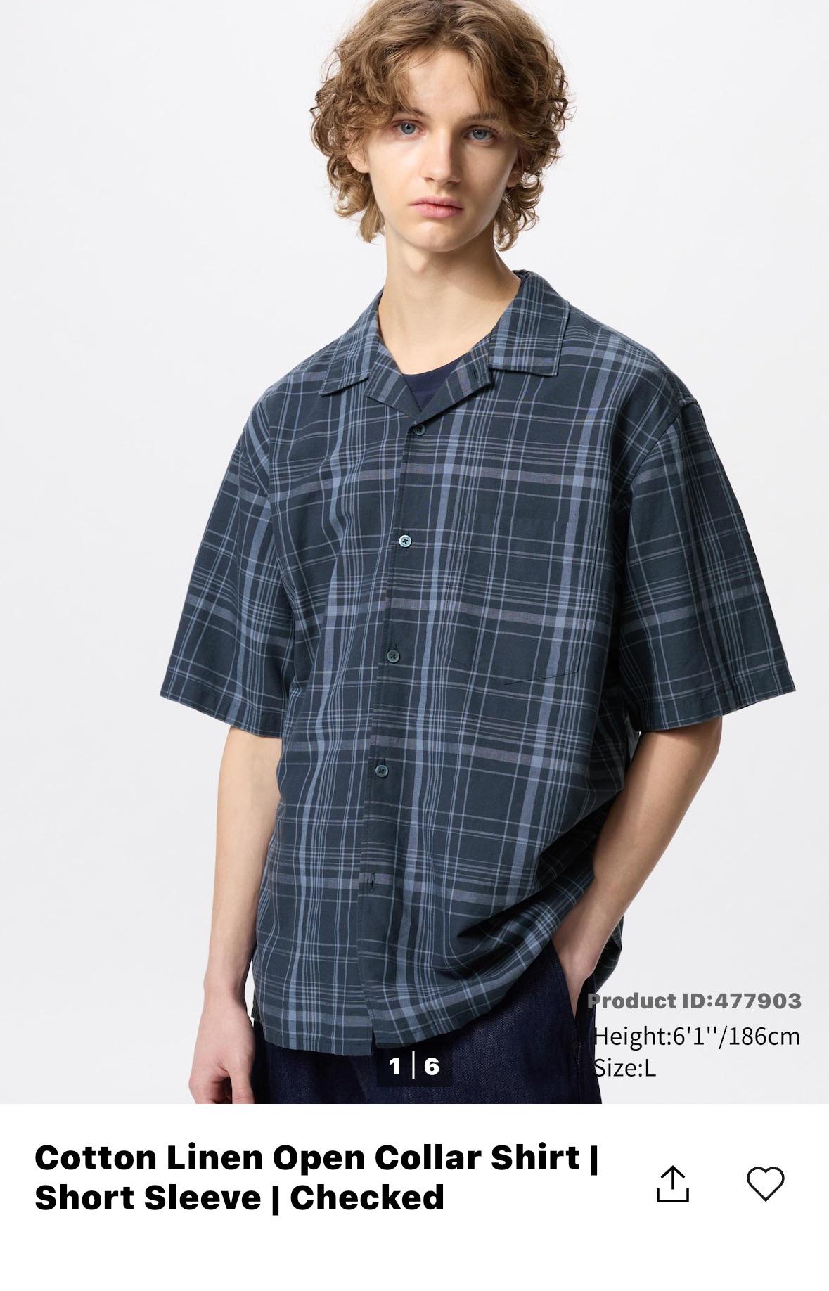New Cotton Linen open collar shirts : r/uniqlo