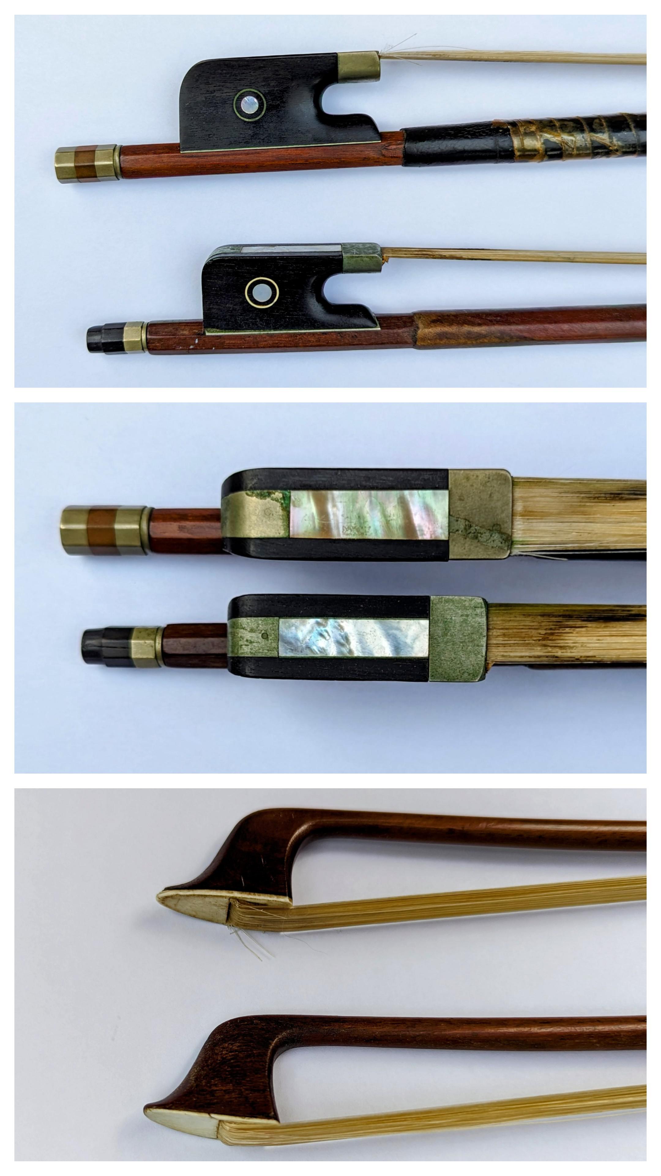 これらの古いチェロの弓を特定できる人いますか？ 1940年代と1950年代