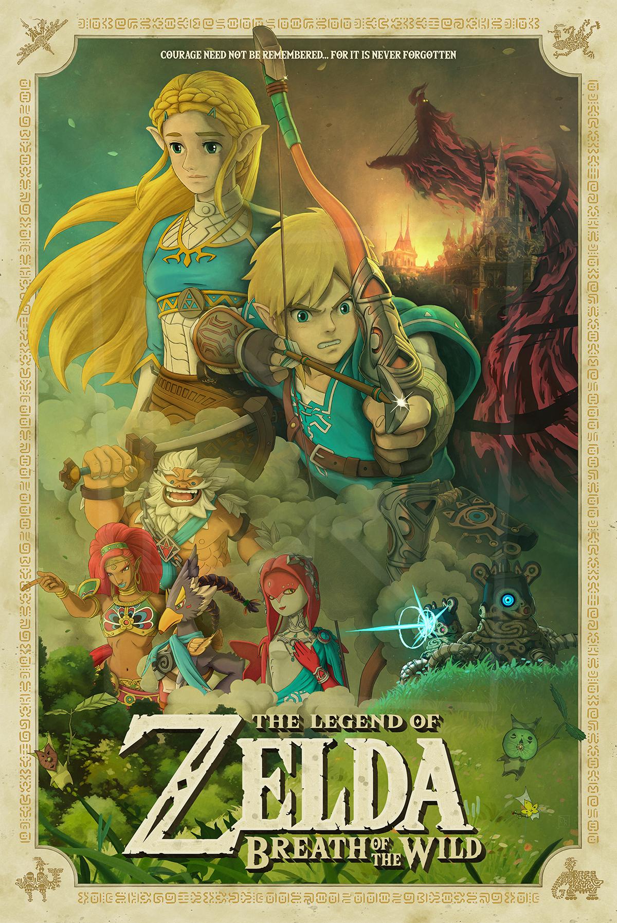 BotW] ゼルダの伝説 ブレスオブザワイルドのポスター、やっと完成した