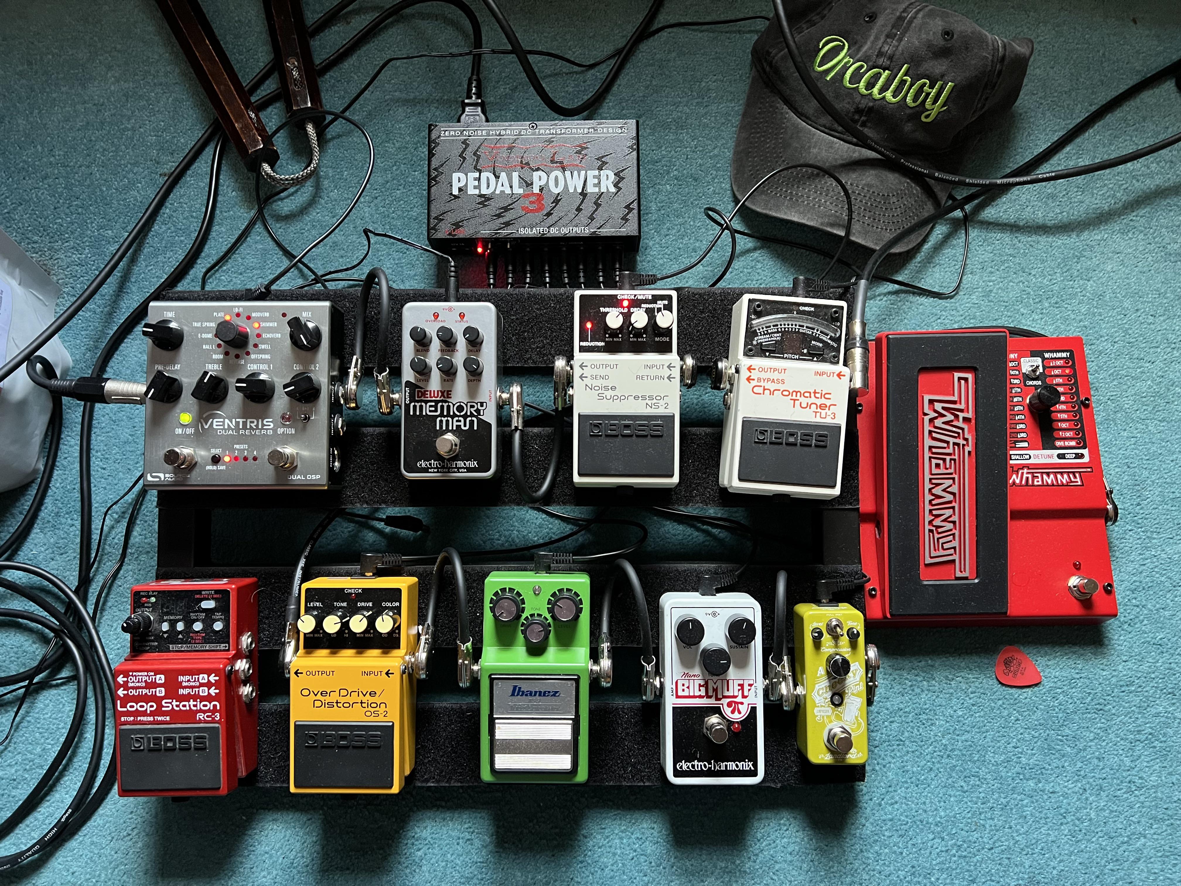 My setup in signal chain order - BOSS TU-3, Whammy, Landlord