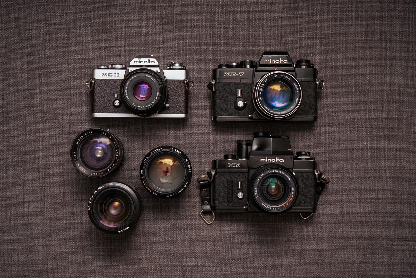 My Minolta Trio - XD11, XE7, and an XK : r/minolta