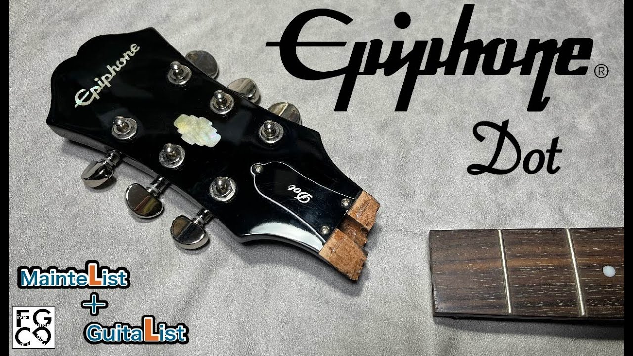 ネックの折れたセミアコを修復しました / Epiphone Dot - YouTube