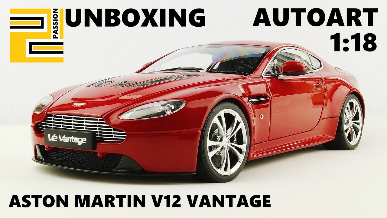 Unboxing] Aston Martin V12 Vantage 1:18 AUTOart RED - YouTube
