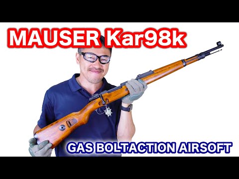 Marushin Mauser Kar98K Wooden Stock Gas Bolt Action Live Cartridge