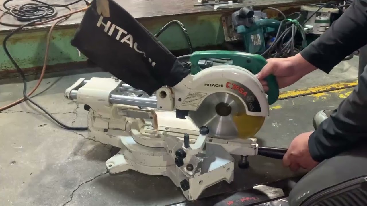 日立工機 HITACHI 190mm 卓上スライド 丸ノコ C7FSA 簡易動作確認動画
