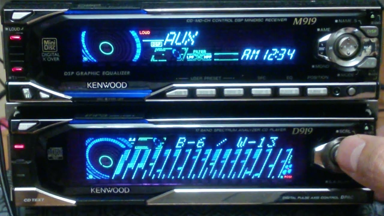 Kenwood M919 + D919 AUX MiniDisc CD Japan old school car audio