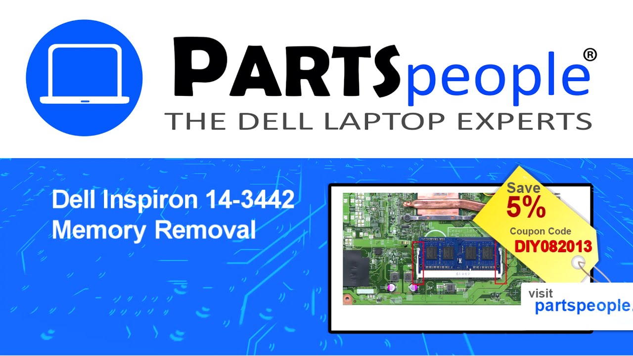 Dell Inspiron 14-3442 (P53G001) Memory How-To Video Tutorial - YouTube